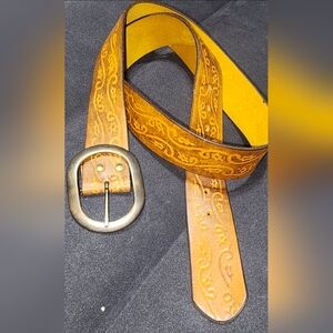 Vintage Salvatori Men's Women's Belt Hand Stained Cowhide 9615 Sz 38-40 M-L Soft